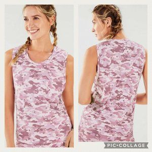 Fabletics S Janis Muscle Activewear Pattern Tank Top In Star Camo Lilac